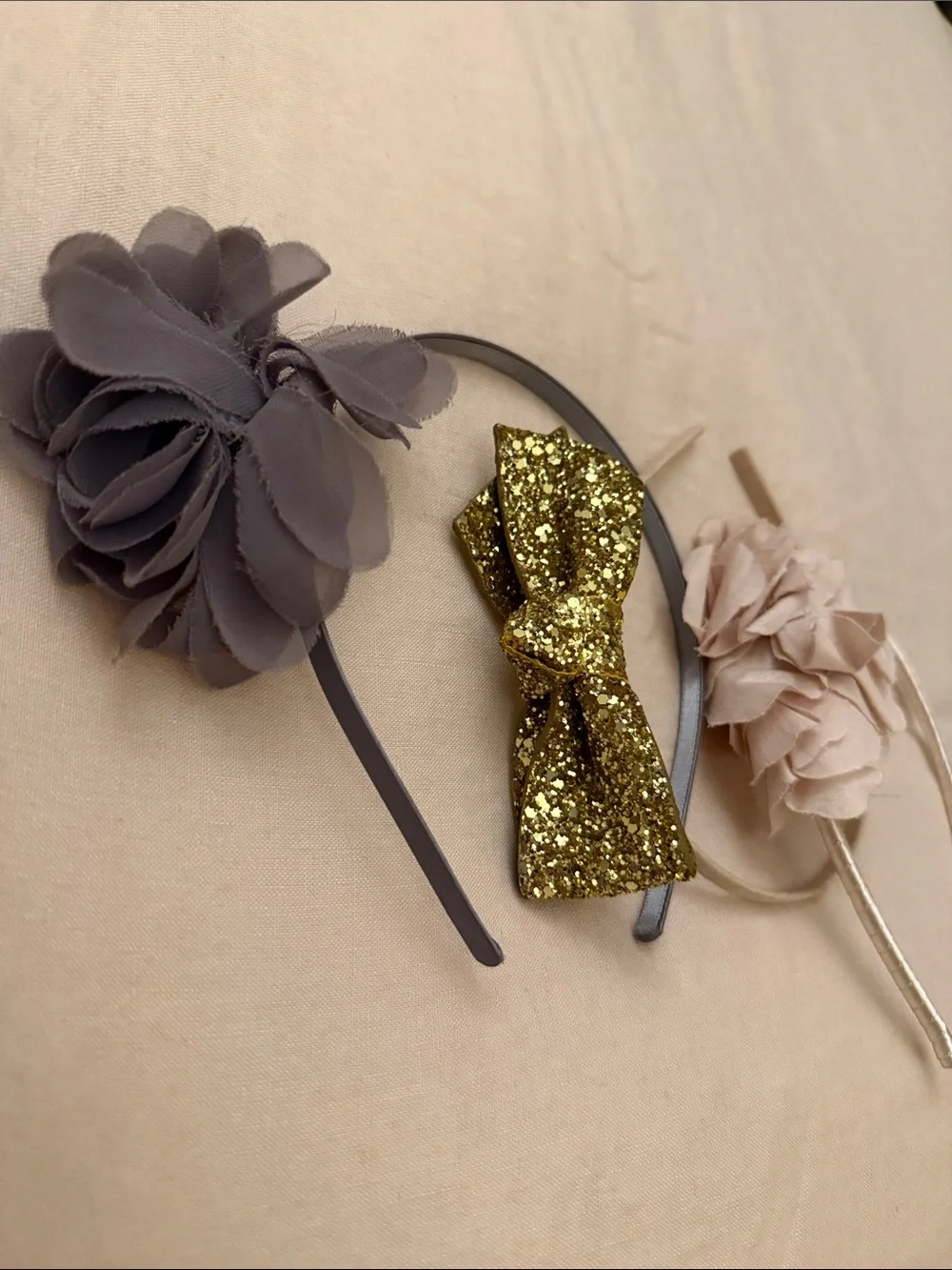 J. Crew Girls Headband Set - Gray, Blush Pink & Gold